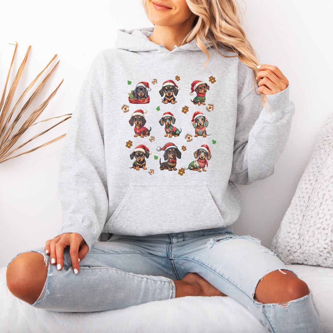 Dachshund Christmas Hoodie for Dog Lovers and Wiener Dog Moms Perfect Funny Xmas Gift
