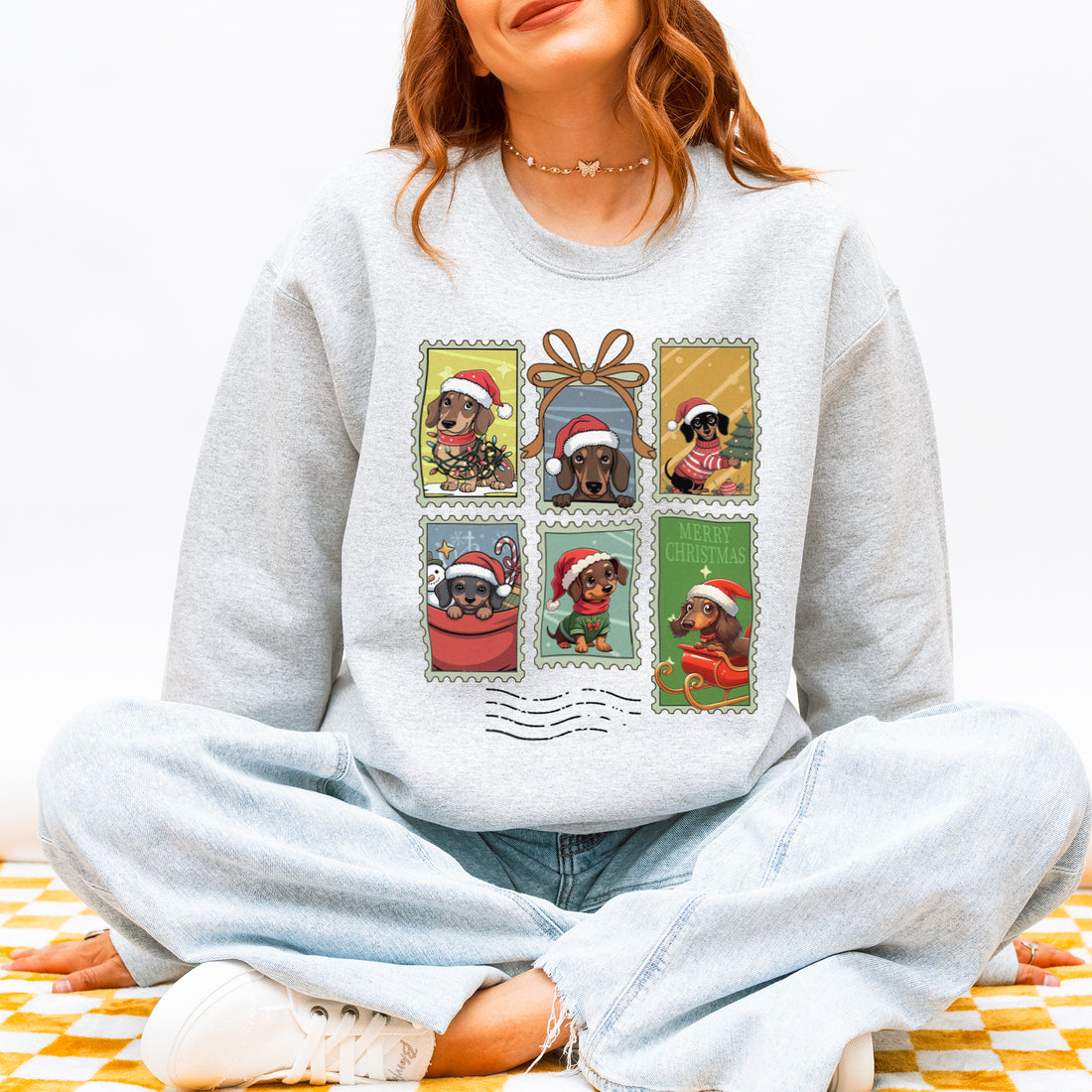 Dachshund Christmas Sweatshirt Cute Holiday Dog Lover Gift