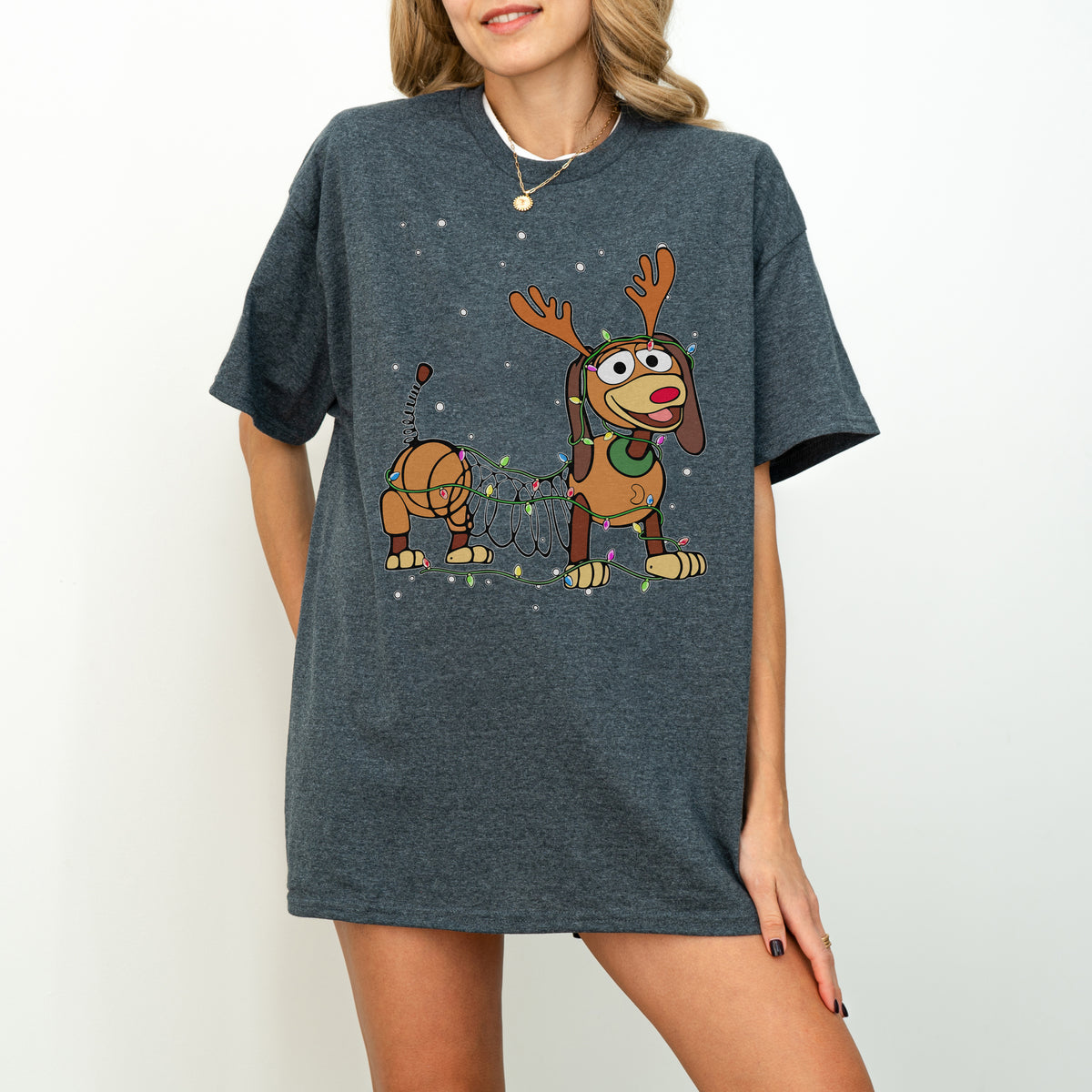 Reindeer Lights Dachshund Christmas Shirt – String Lights Pup