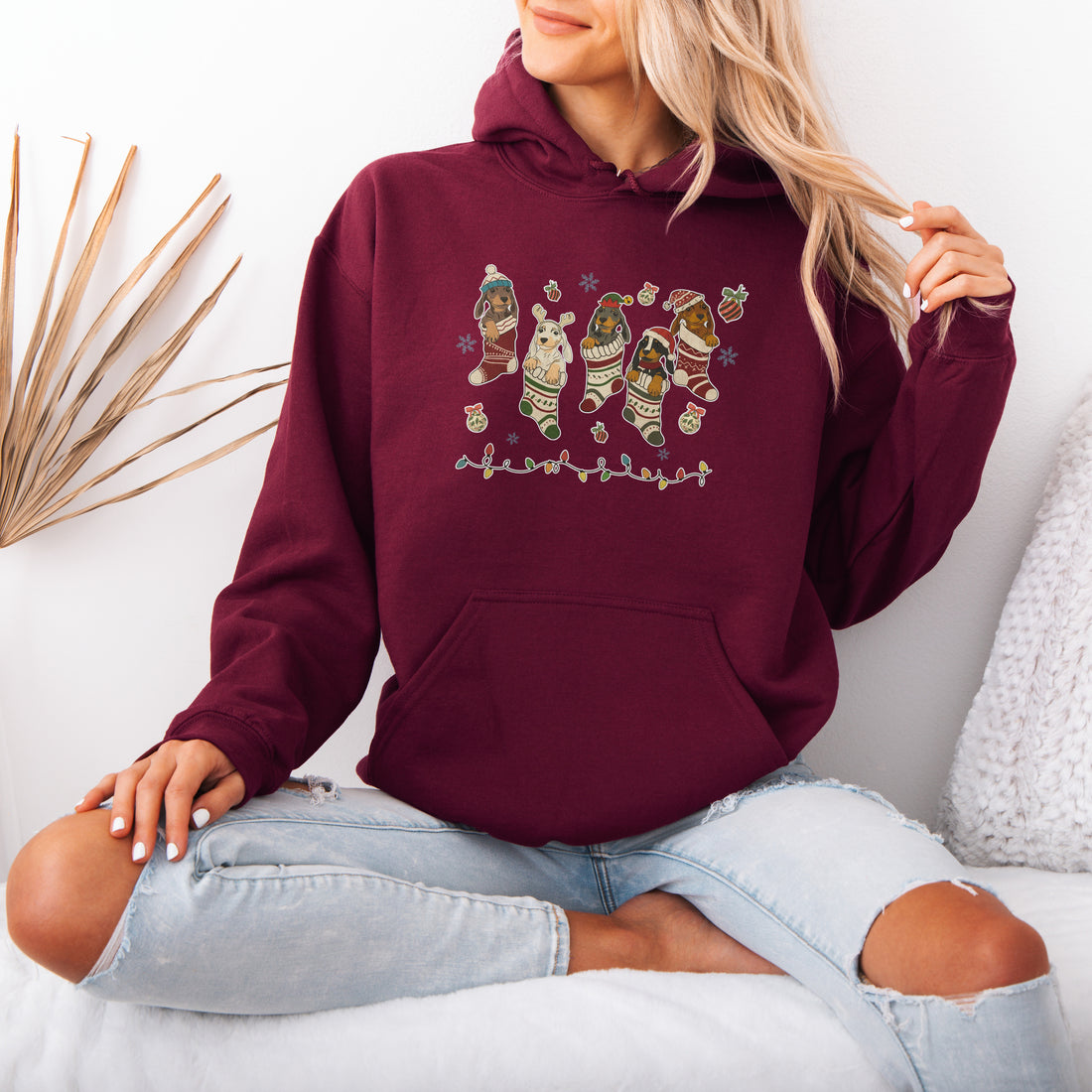 Dachshund Christmas Hoodie Cute Christmas Dog Shirt for Dachshund Moms and Dog Lovers Perfect Xmas Gift