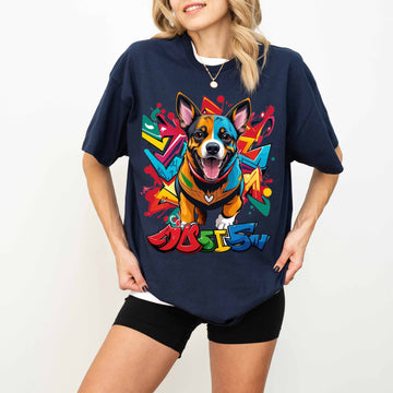 Colorful Graffiti Funny Dog T-Shirt