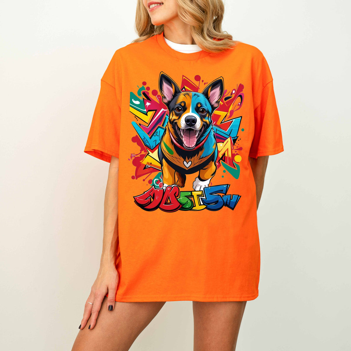 Colorful Graffiti Funny Dog T-Shirt