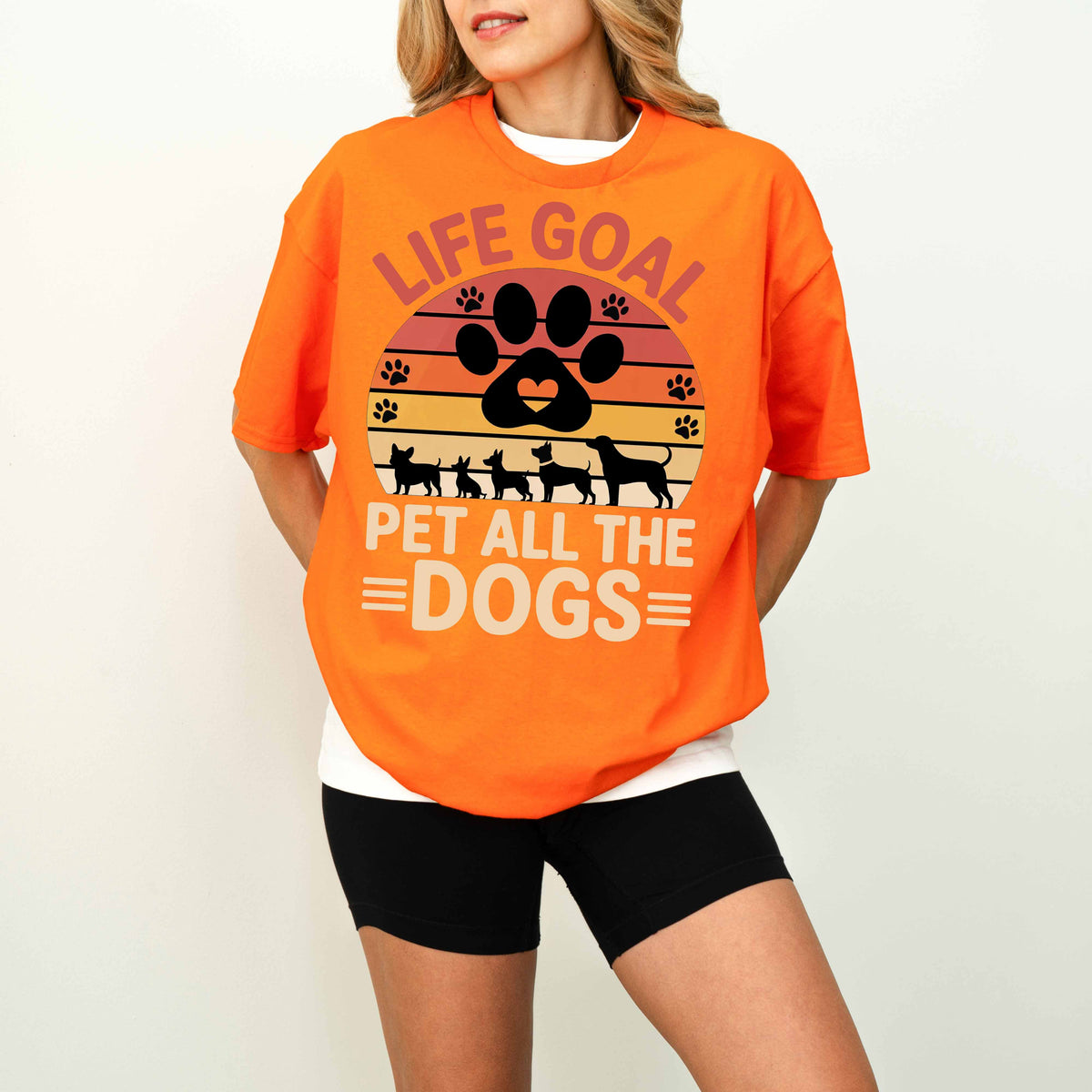 Life Goal Pet All the Dogs Funny Dog T-Shirt