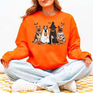 German Shepherd Halloween Dog Sweatshirt, Fall Ghost Dog Sweatshirt