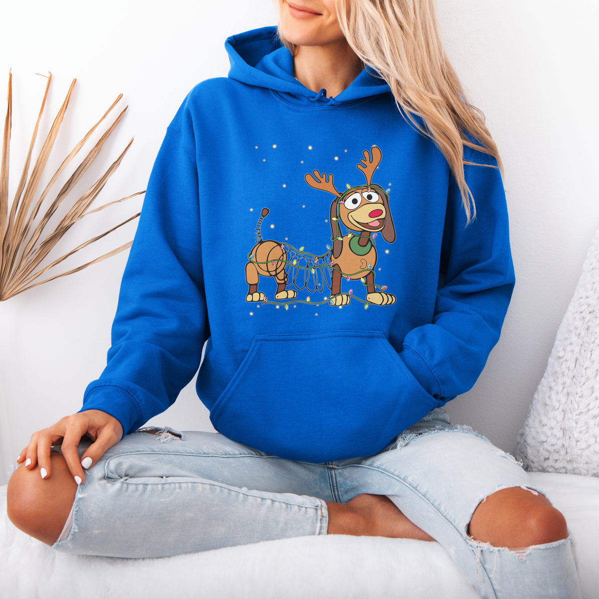 Reindeer Lights Dachshund Christmas Hoodie – String Lights Pup
