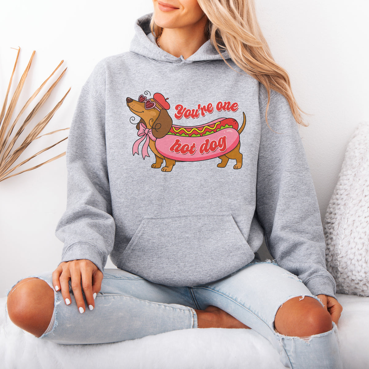 You Are One Hot Dog Dachshund Valentine Hoodie