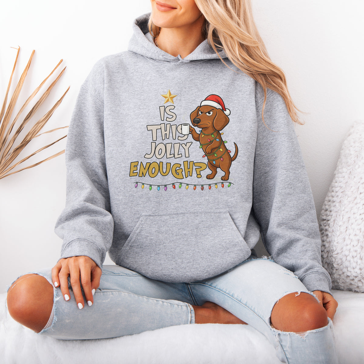 Is This Jolly Enough Dachshund Christmas Hoodie
