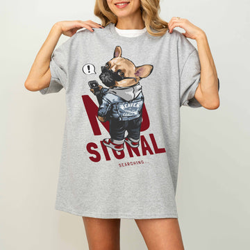 No Signal Searching French Bulldog Memorial Dog T-Shirt