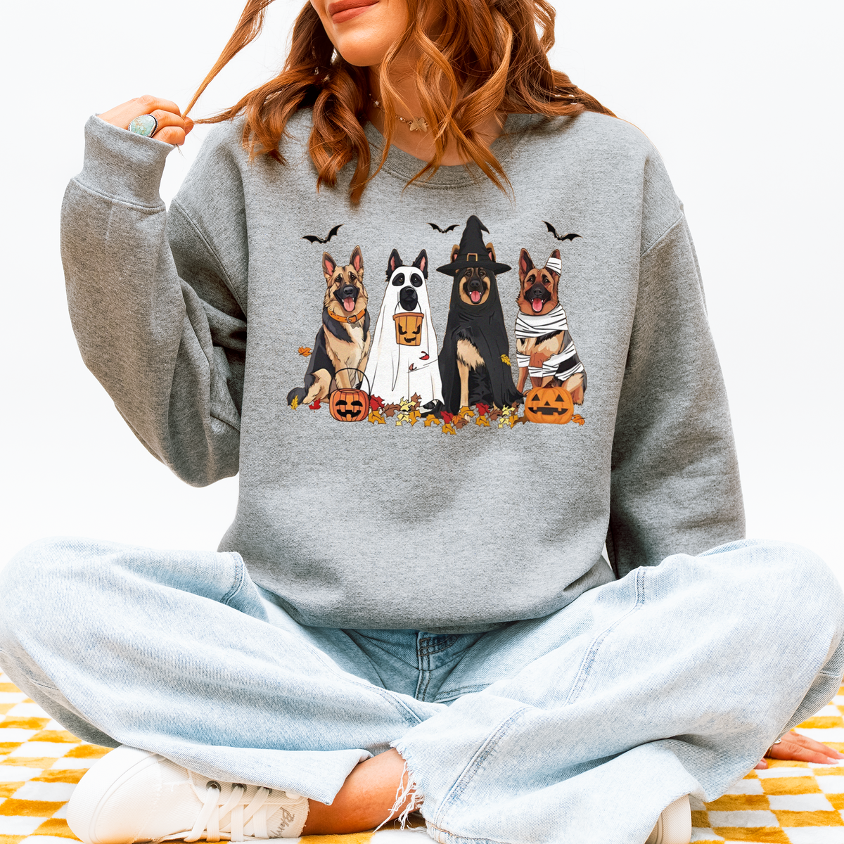 German Shepherd Halloween Sweatshirt – Fall Ghost Dog Gift