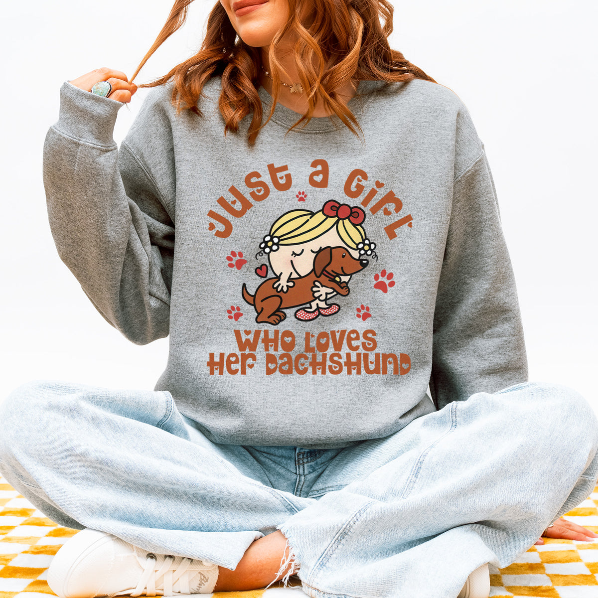 Just a Girl Who Loves Her Dachshund Mom Sweatshirt