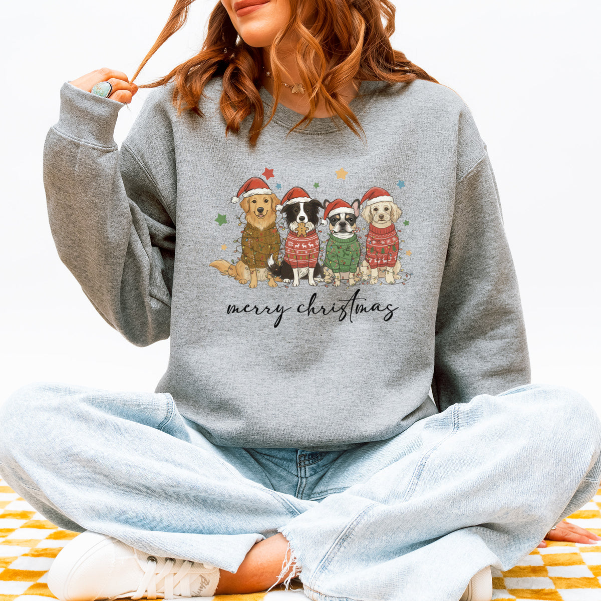 Merry Christmas Dogs Sweatshirt – Cute Holiday Puppy Dog Gift