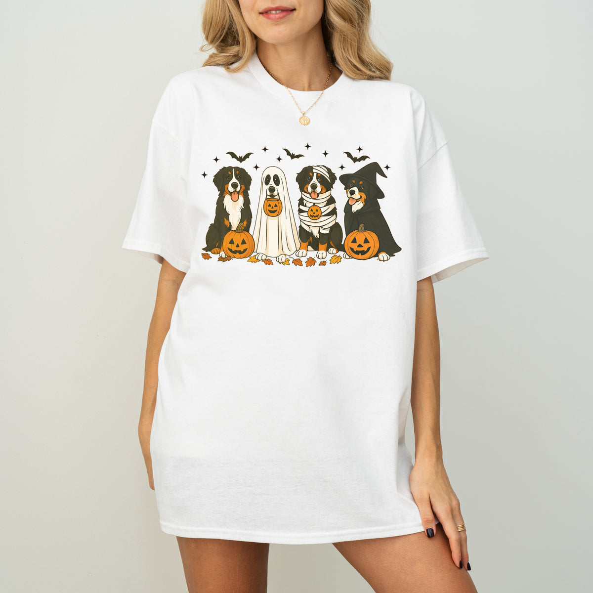 Bernese Mountain Dog Halloween Shirt – Fall Pumpkins Gift