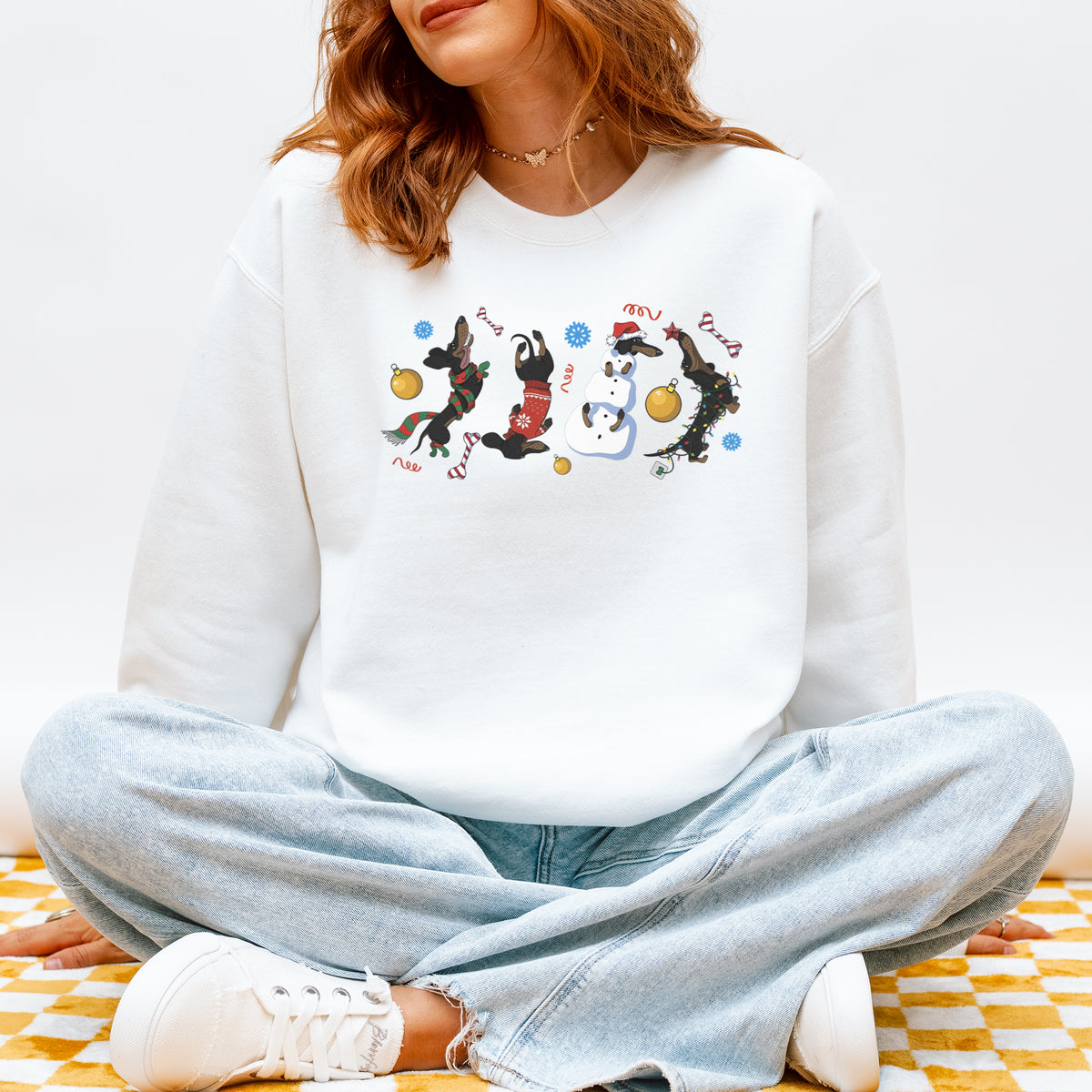 Christmas Dachshund Chaos Sweatshirt – Funny Holiday Wiener Dog