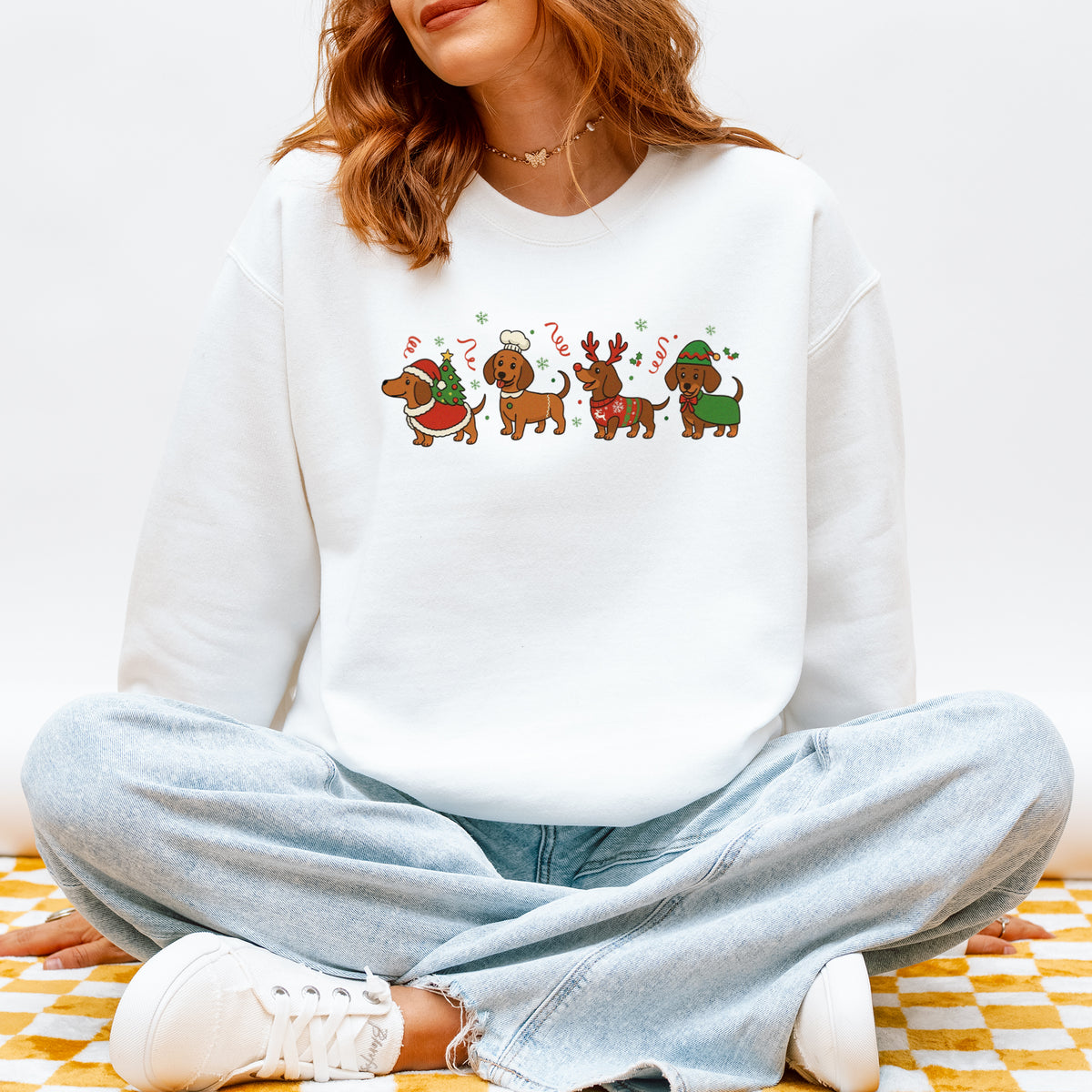 Funny Christmas Dachshund Dog Cute Holiday Puppy Sweatshirt