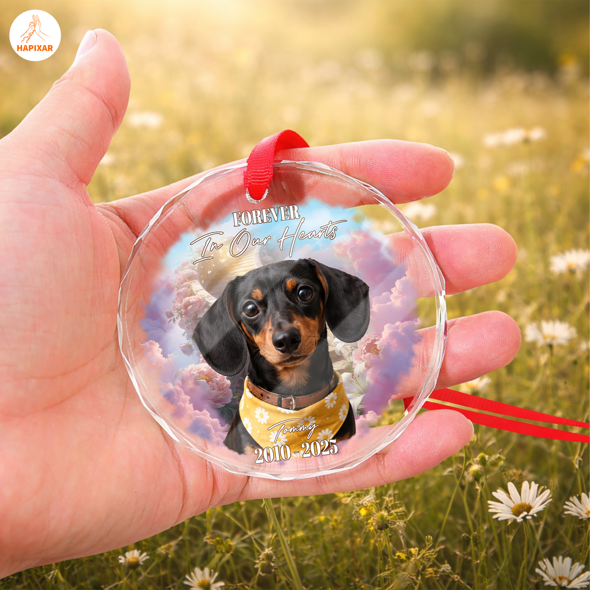 Forever In Our Hearts Dachshund Memorial Ornament