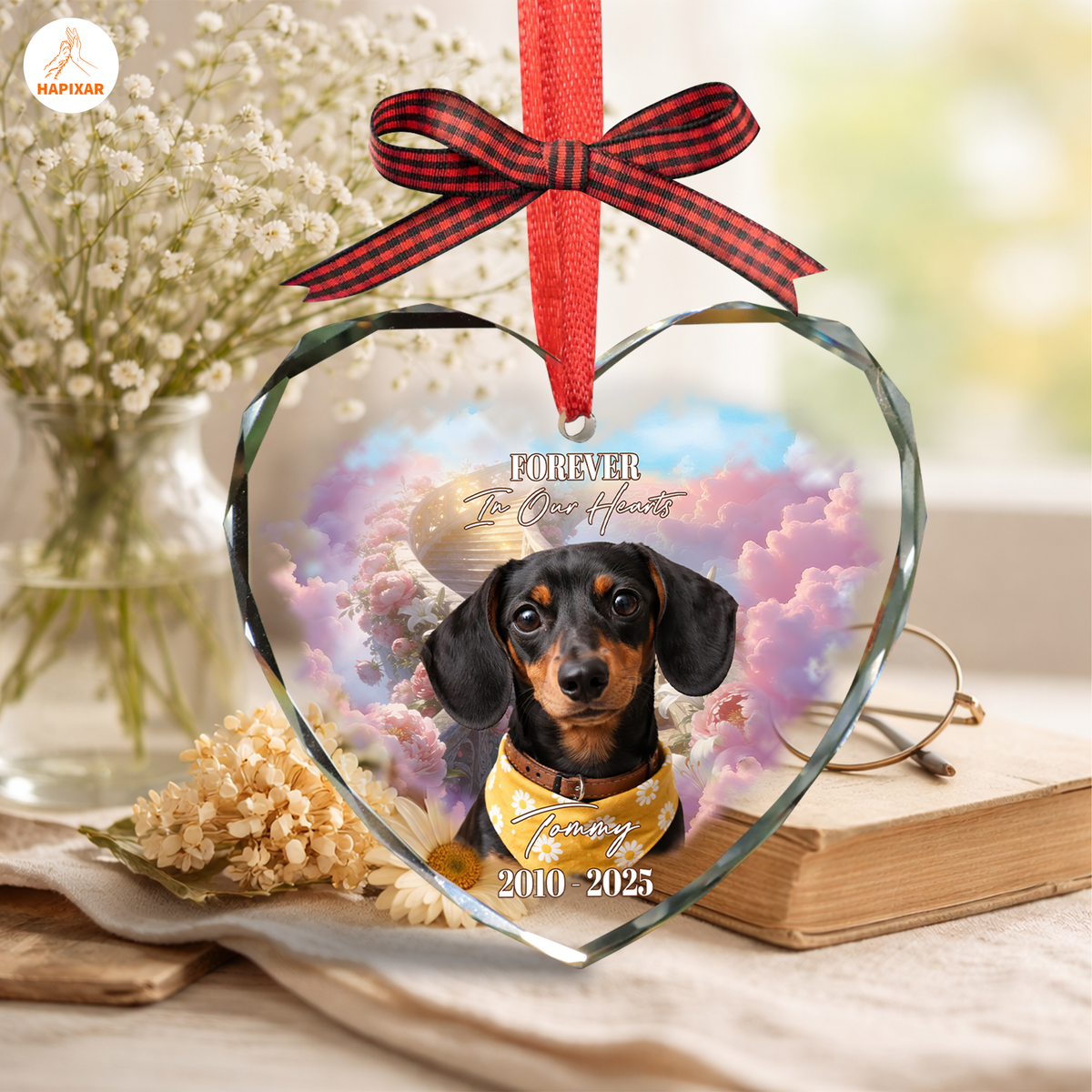 Forever In Our Hearts Dachshund Memorial Ornament