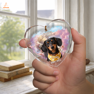 Forever In Our Hearts Dachshund Memorial Ornament – Personalized Pet Remembrance Keepsake