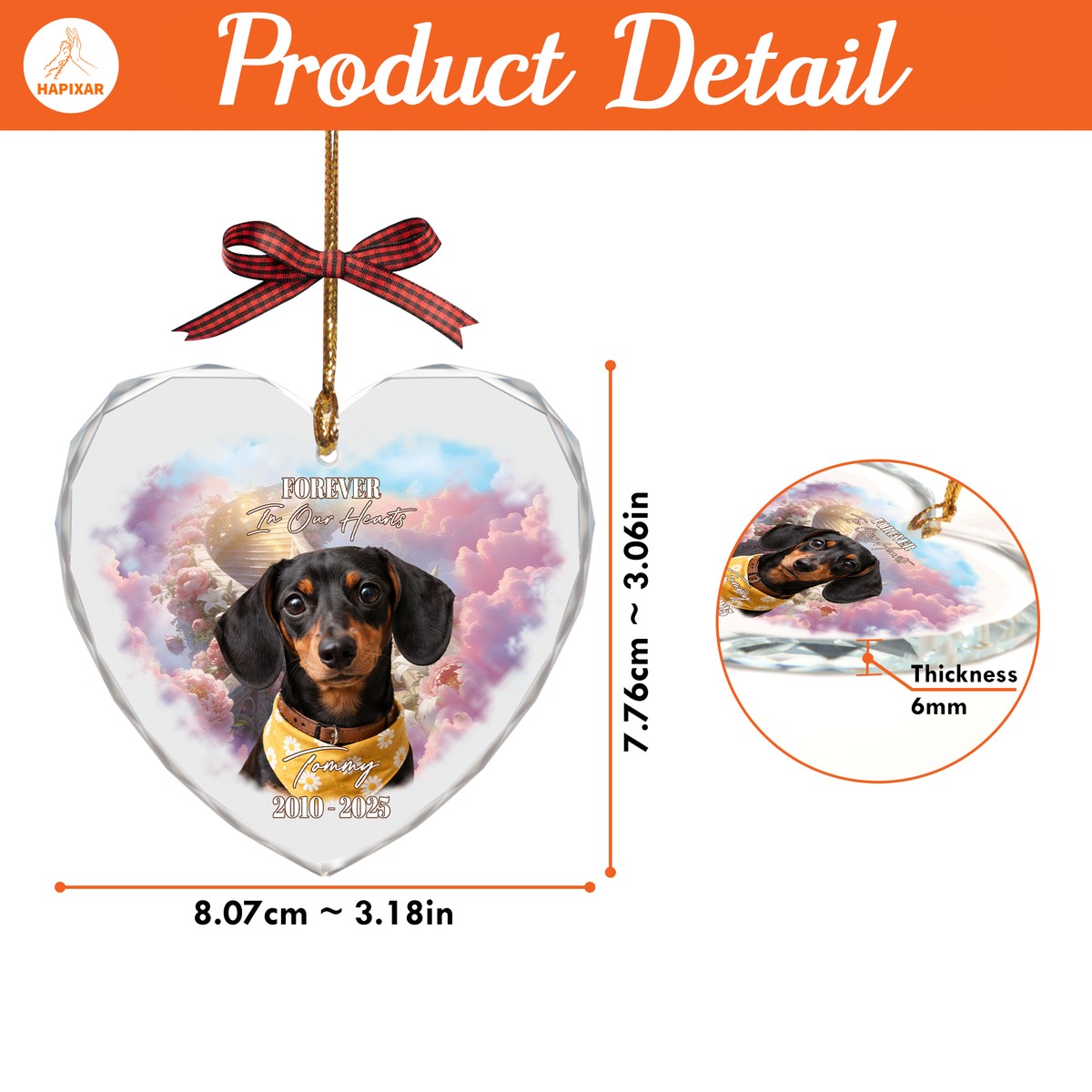 Forever In Our Hearts Dachshund Memorial Ornament
