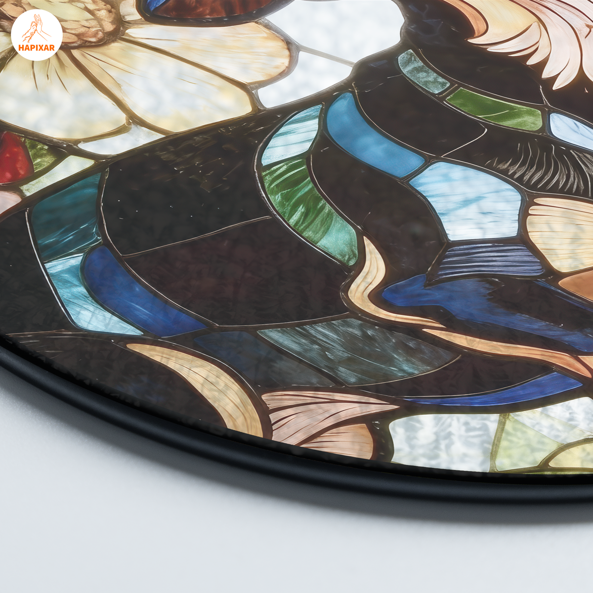 Black Tan Dachshund Suncatcher – Bold Stained Glass Doxie Decor