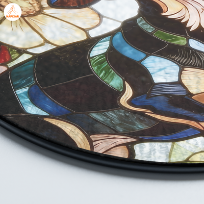 Black Tan Dachshund Suncatcher – Bold Stained Glass Doxie Decor