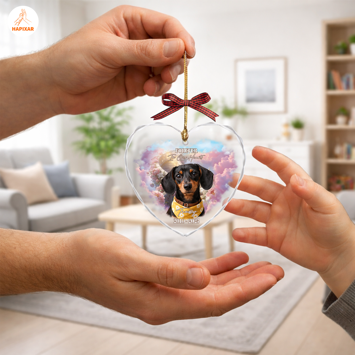Forever In Our Hearts Dachshund Memorial Ornament