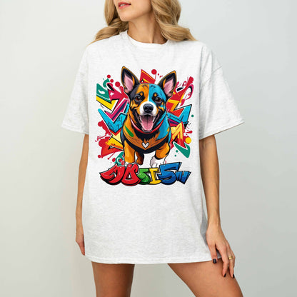 Colorful Graffiti Funny Dog T-Shirt