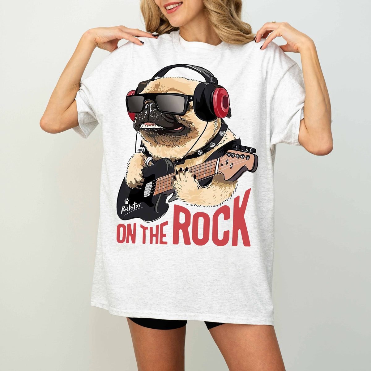 On the Rock Pug Funny Dog T-Shirt