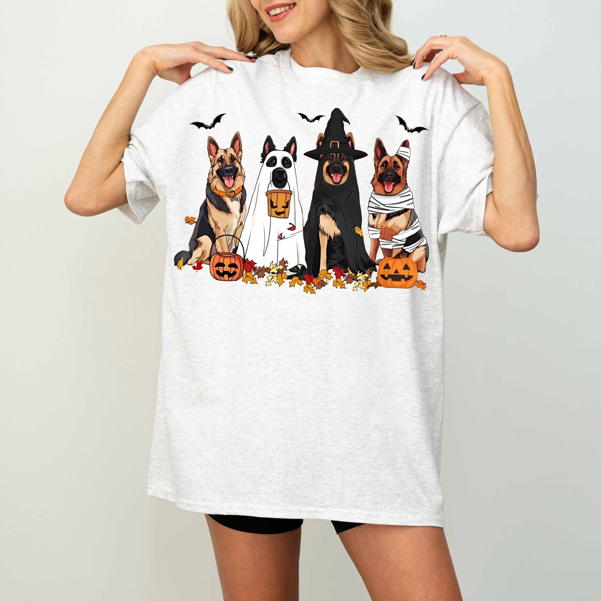German Shepherd Halloween Dog Shirt, Fall Ghost Dog Shirt