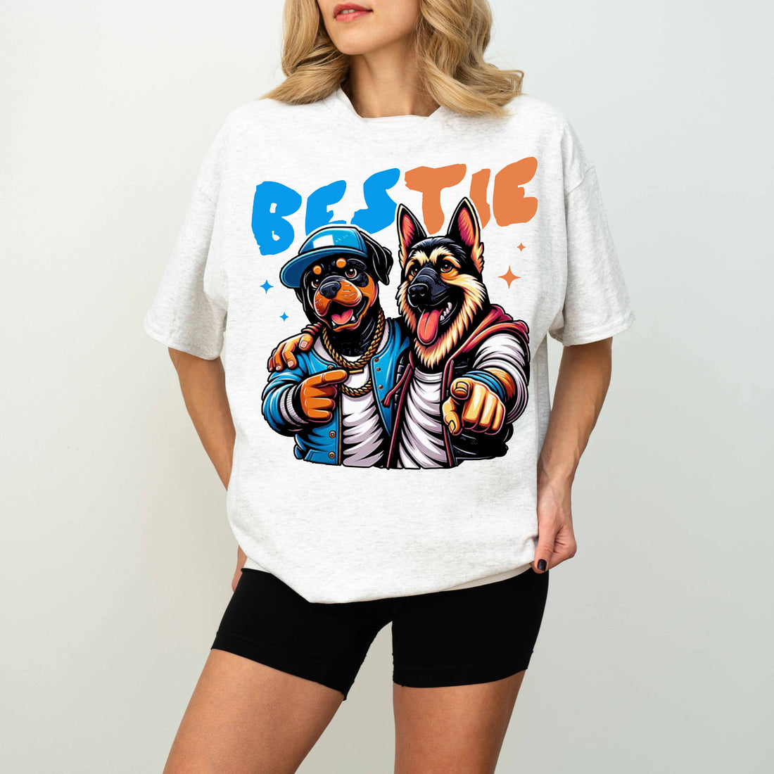 Bestie Funny Dog T-Shirt German Shepherd and Rottweiler