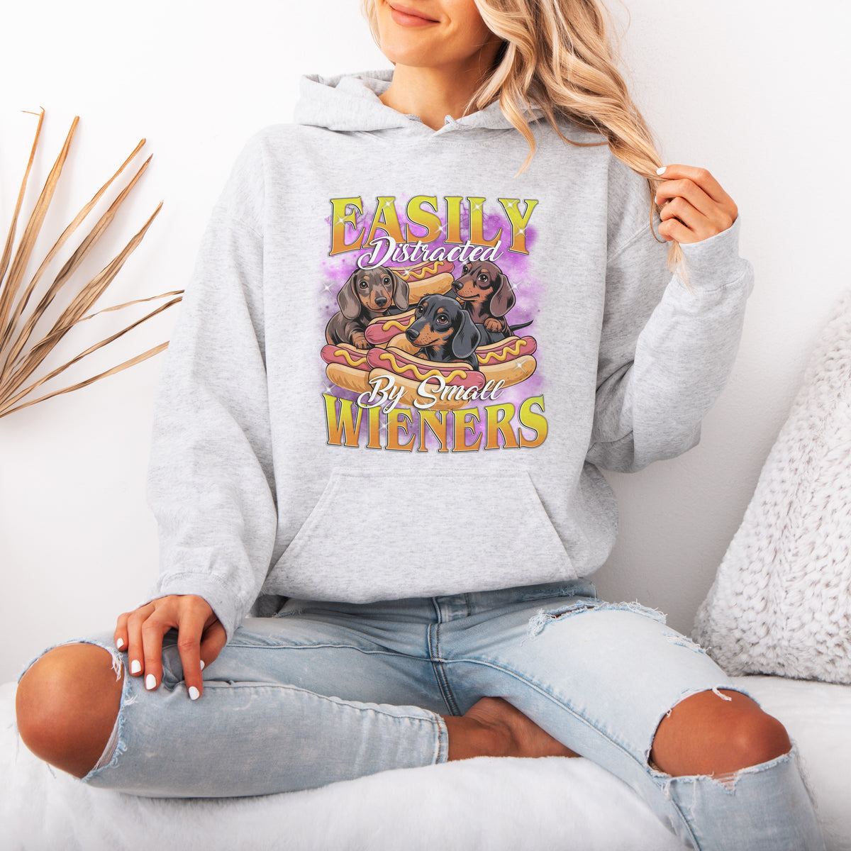 Easily Distracted by Small Wieners Funny Dachshund Hoodie