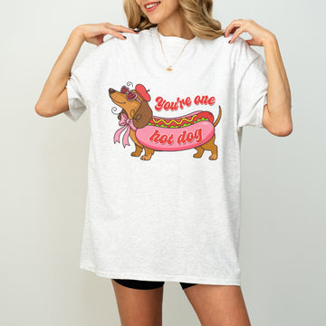 You Are One Hot Dog Dachshund Valentine Shirt – Funny Wiener Dog Love Tee for Dog Lovers
