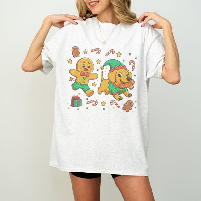 Elf Gingerbread Dachshund Christmas Shirt