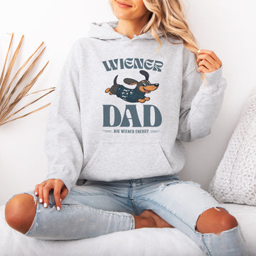 Wiener Dad Dachshund Hoodie – Funny Wiener Dog Hooded Sweatshirt for Dog Dads, Cute Doxie Lover Gift