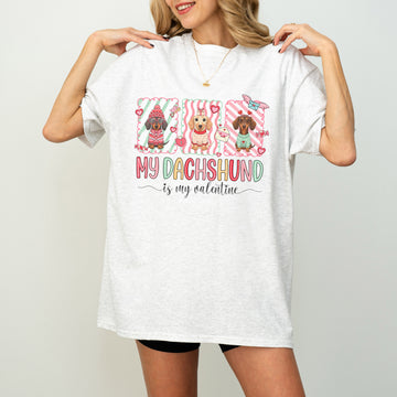 My Dachshund Is My Valentine T-Shirt – Cute Valentine Dog Lover Shirt
