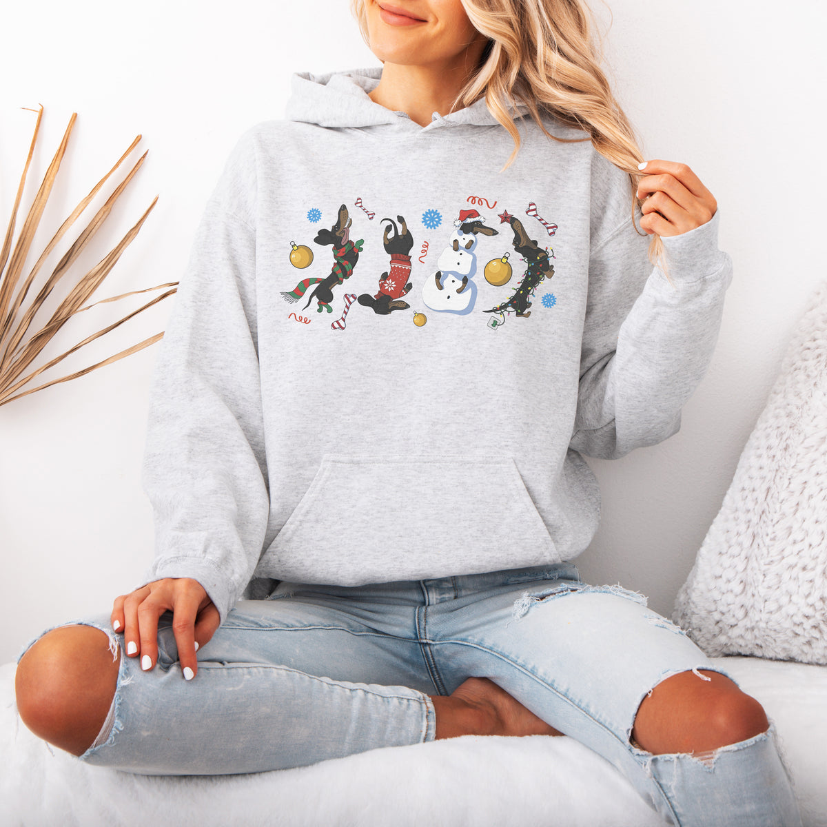 Christmas Dachshund Chaos Hoodie – Funny Holiday Wiener Dog