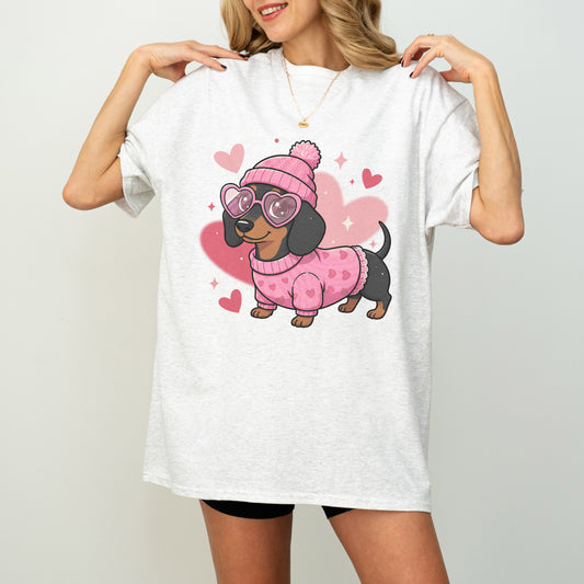 Cute Valentine Dachshund Dog Mom T-Shirt