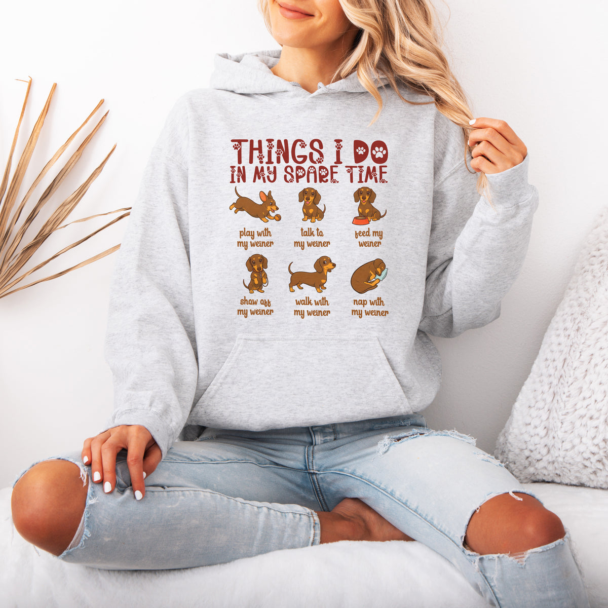 Things I Do In My Spare Time Dachshund Hoodie