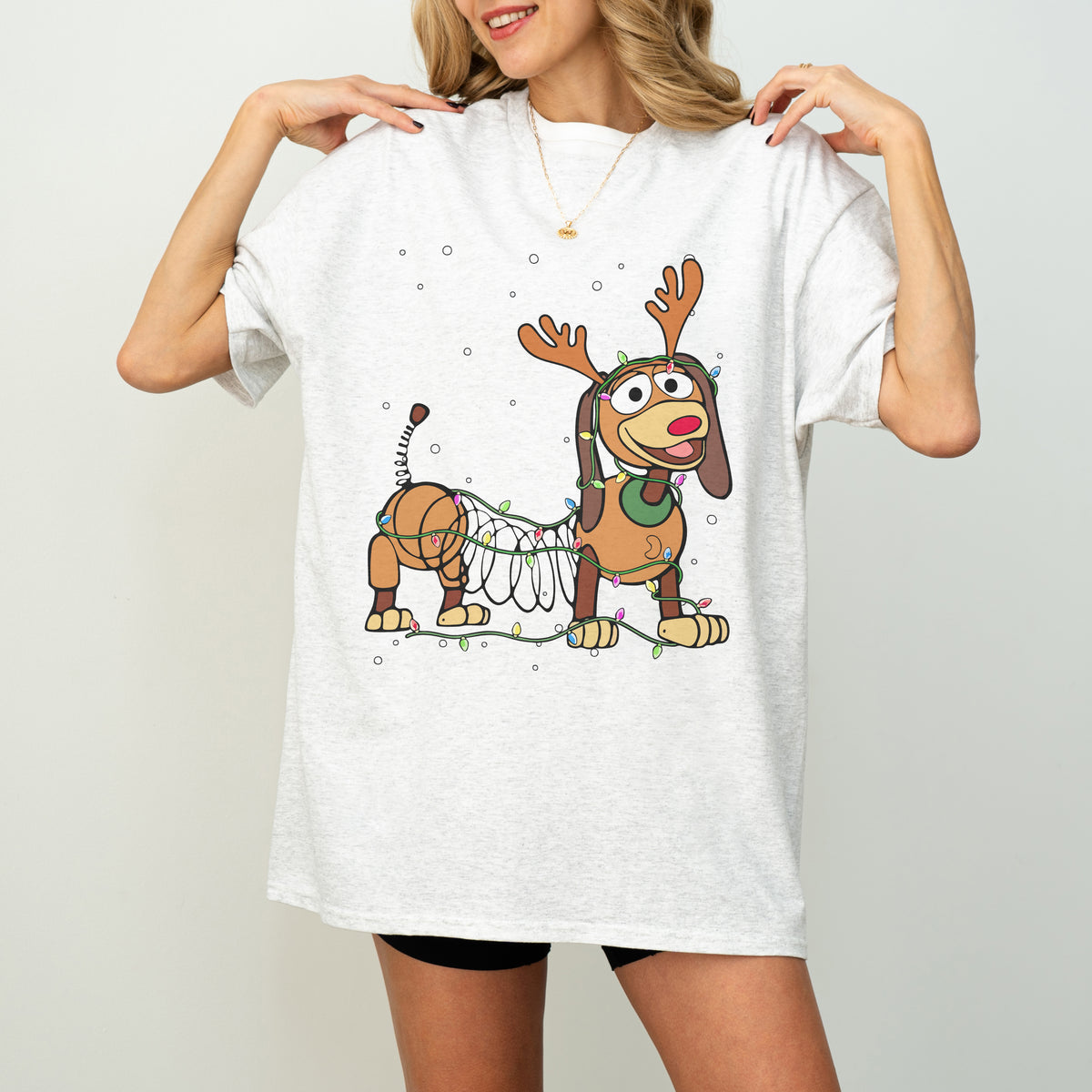 Reindeer Lights Dachshund Christmas Shirt – String Lights Pup