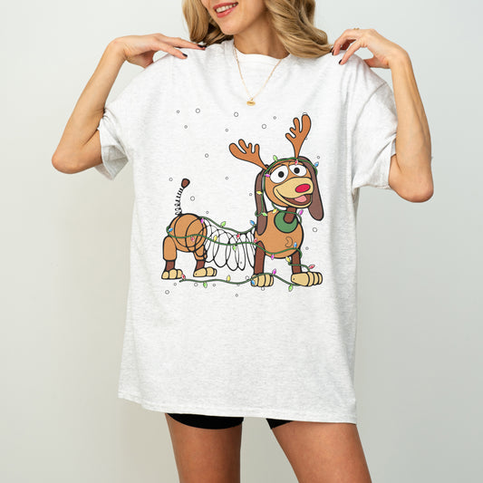 Reindeer Lights Dachshund Christmas Shirt – String Lights Pup