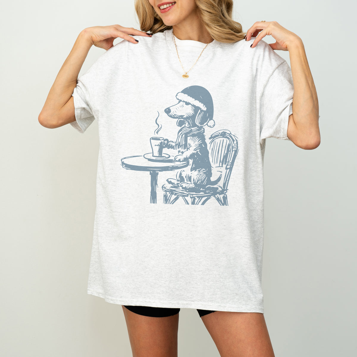 Vintage Dachshund Shirt Funny French Coffee Dog Tee