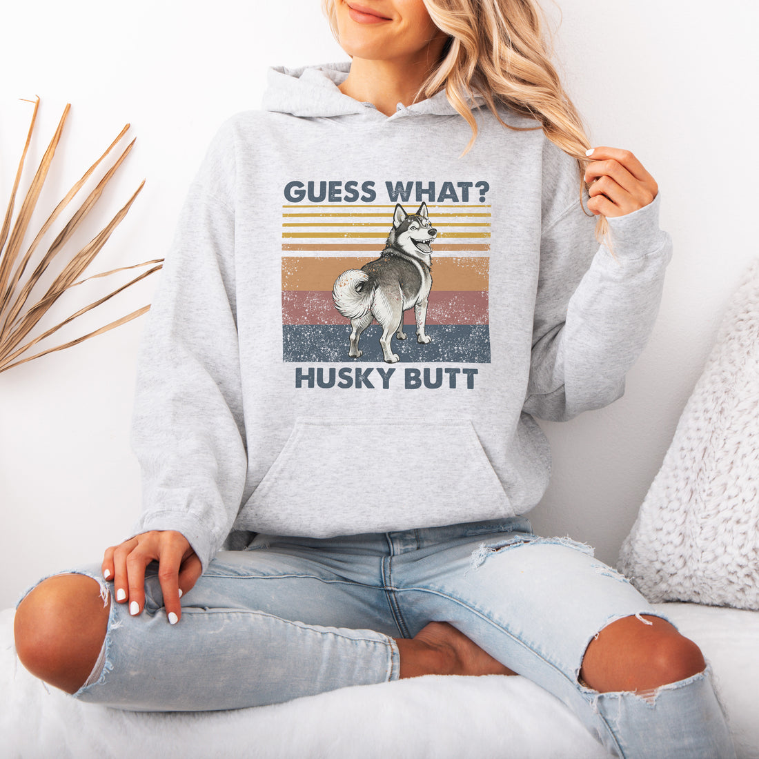 Guess What Husky Butt Hoodie – Funny Hooded Sweatshirt for Dog Lovers, Cute Gift