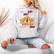 Slap an Idiot Day Dachshund Hoodies – Funny Dachshund Hoodies for Dog Lovers, Cute Dog Mom & Dog Dad Gift