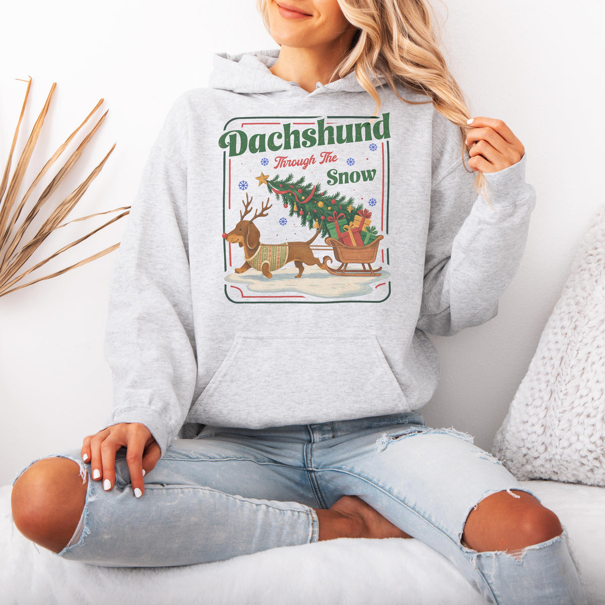 Dachshund Through the Snow Christmas Hoodie