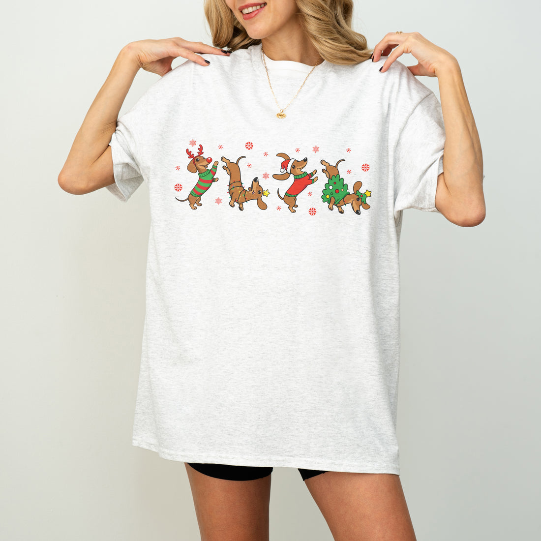 Funny Dachshund Christmas Shirt Dog Lover Gift Xmas Crewneck T-Shirt