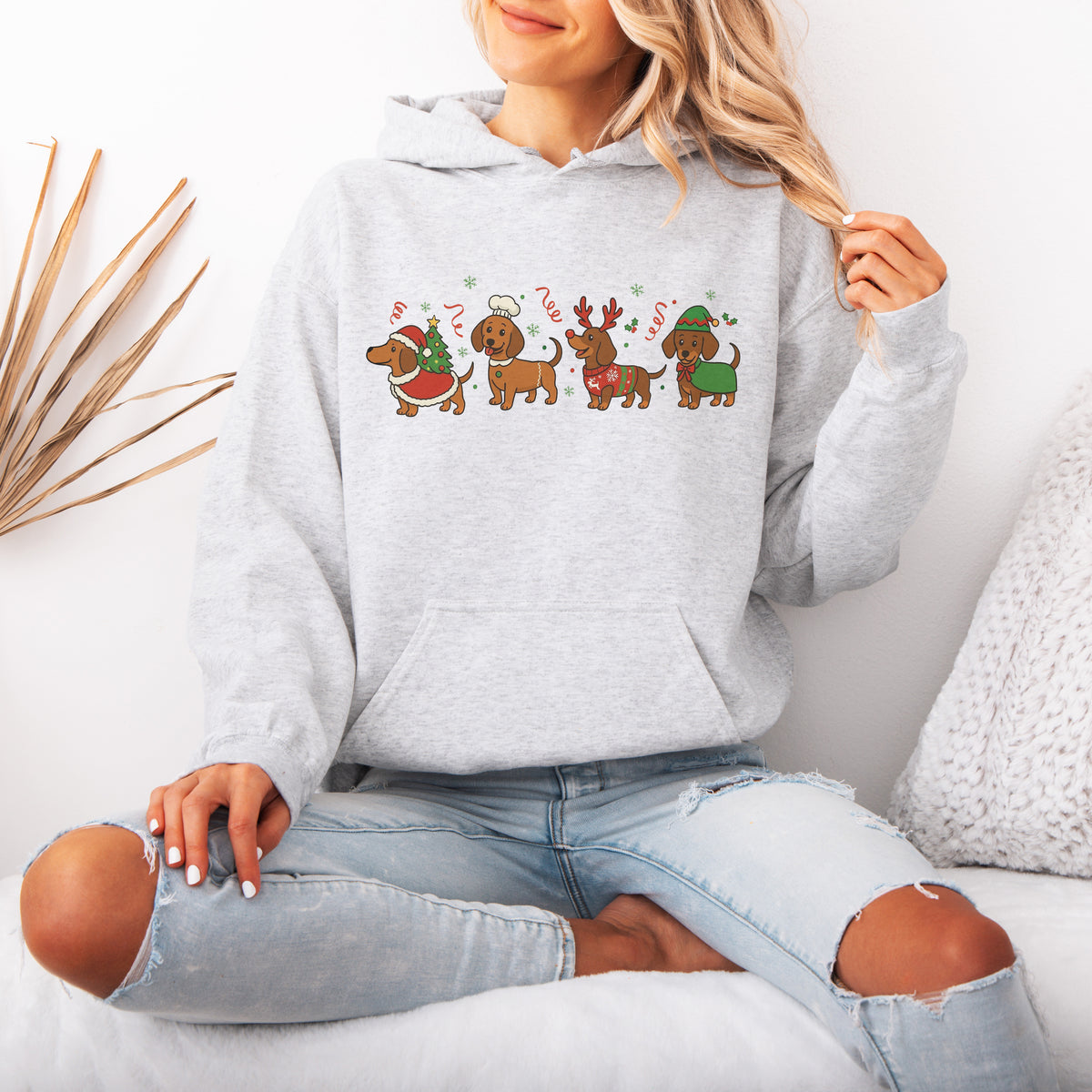 Funny Christmas Dachshund Dog Cute Christmas Puppy Hoodie