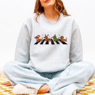 Abbey Road Dachshund Christmas Sweatshirt – Funny Wiener Dog Holiday Pullover for Dog Lovers