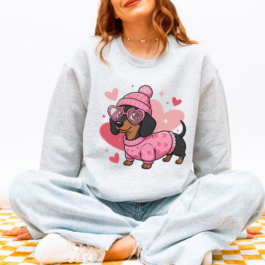 Cute Valentine Dachshund Dog Mom Sweatshirt