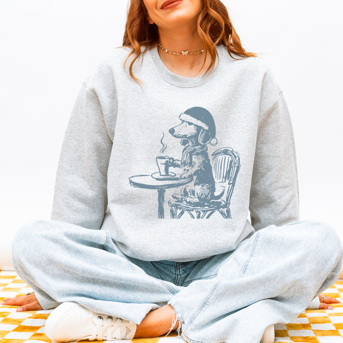 Vintage Dachshund Shirt Funny French Coffee Dog Sweatshirt