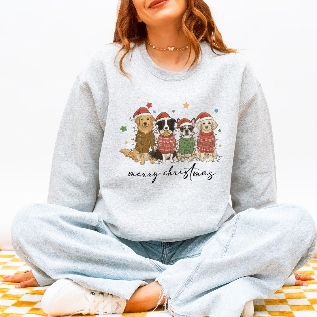Merry Christmas Dogs Sweatshirt – Cute Festive Puppy Holiday Pullover for Dog Lovers