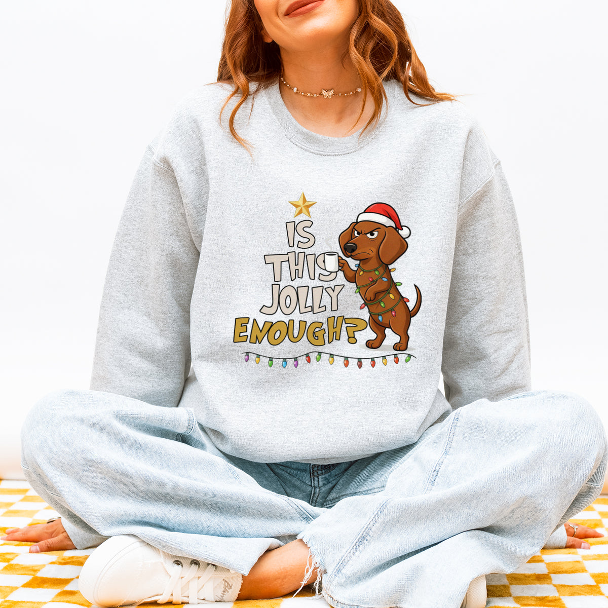Is This Jolly Enough Dachshund Christmas Sweatshirt